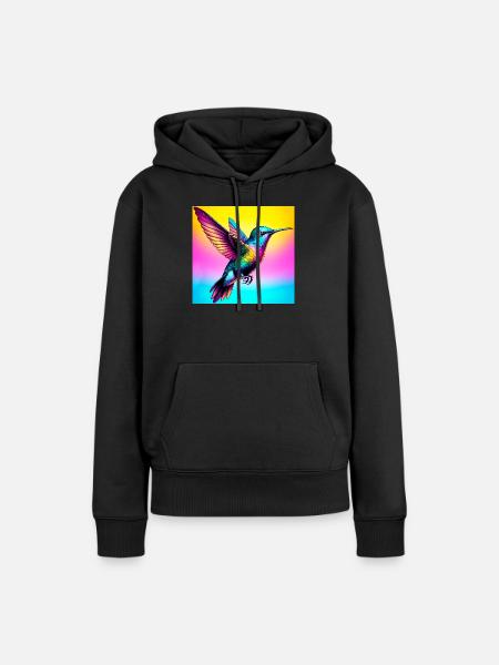 Kolibri - Frauen Premium Bio Hoodie - Schwarz