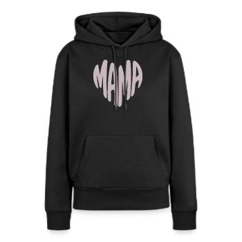Mom Heart Typography - Women’s Premium Organic Hoodie - black - Front - Julia (174cm)