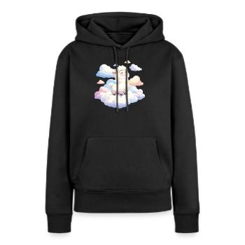 Wolkenlamm im Traumlicht - Frauen Premium Bio Hoodie - Schwarz - Vorne - Julia (174cm)
