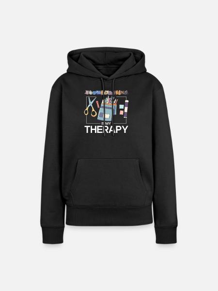 Scrapbooking ist Therapie - Frauen Premium Bio Hoodie - Schwarz