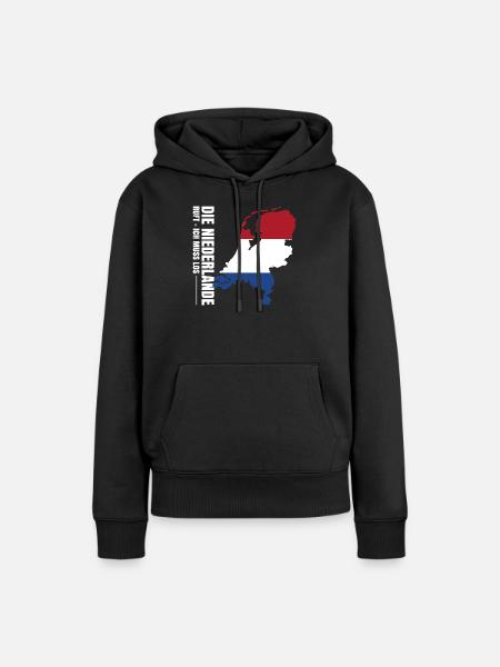 Niederlande Auswandern - Frauen Premium Bio Hoodie - Schwarz
