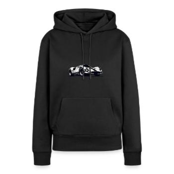 Rennwagen - Frauen Premium Bio Hoodie - Schwarz - Vorne - Julia (174cm)