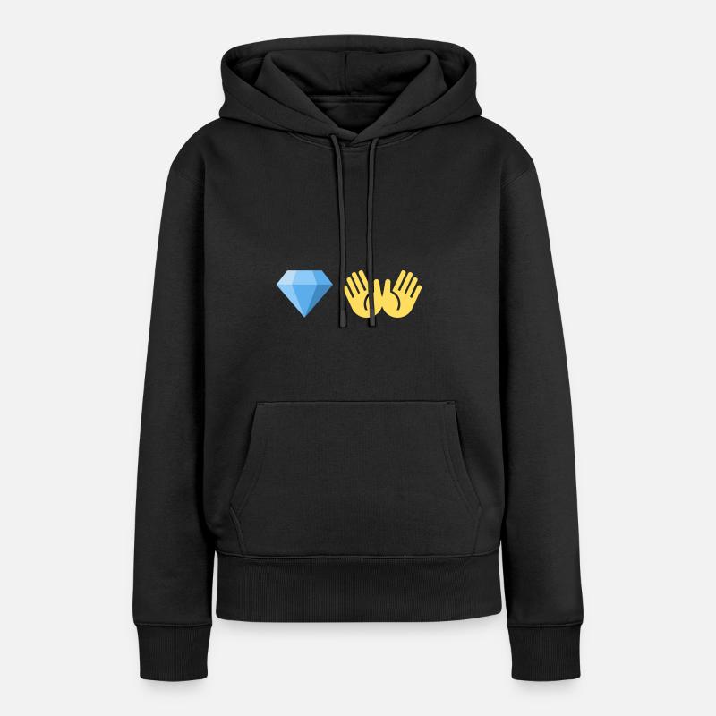 r/wsb Diamond Hands without Text - Sweat à capuche Premium bio Femme - noir