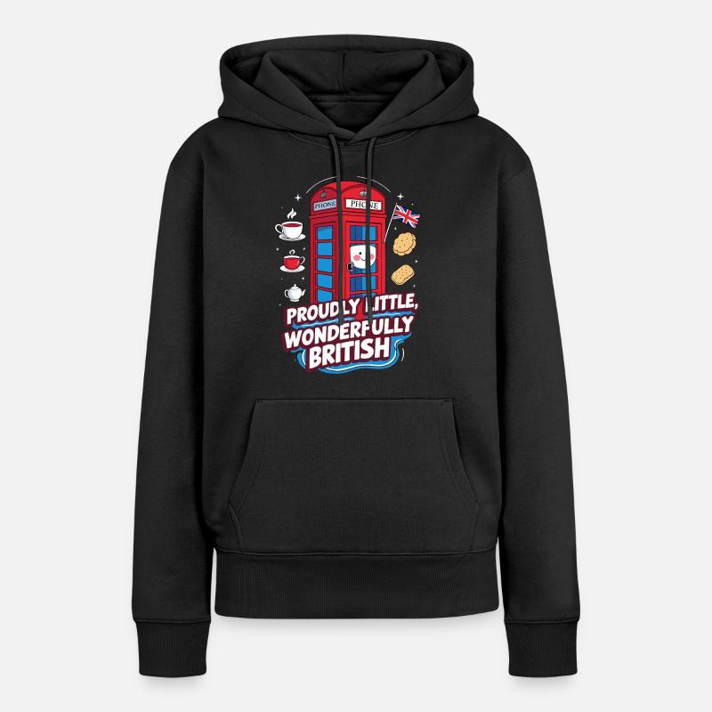 Creative British Design - Teatime Charm - Women’s Premium Organic Hoodie - black