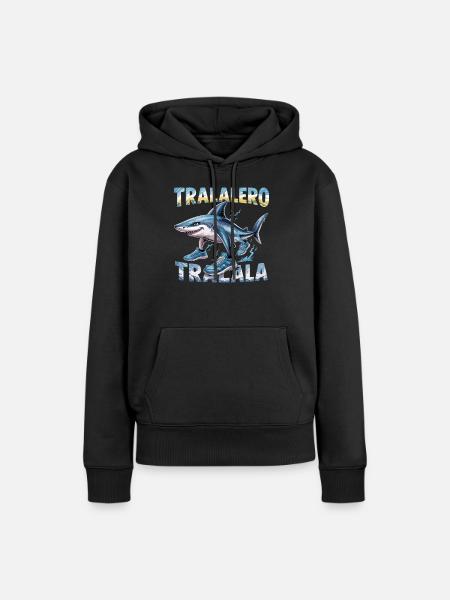 Hai Meme Italian Brainrot Tralalero Tralala - Dame Premium hoodie, økologisk bomuld - sort