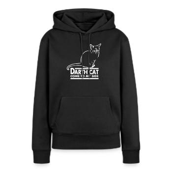 Darth Cat - Frauen Premium Bio Hoodie - Schwarz - Vorne - Julia (174cm)