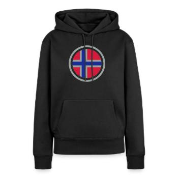Emblème de la Norvège - Sweat à capuche Premium bio Femme - noir - Devant - Julia (174cm)