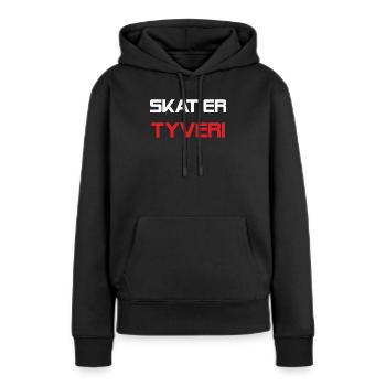 L'impôt est le vol - Sweat à capuche Premium bio Femme - noir - Devant - Julia (174cm)