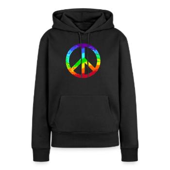 Pacifique Reggae signe de paix - Sweat à capuche Premium bio Femme - noir - Devant - Julia (174cm)