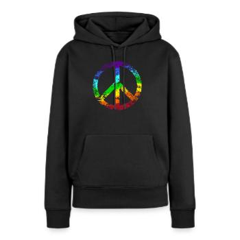 Pacifique Reggae signe de paix - Sweat à capuche Premium bio Femme - noir - Devant - Julia (174cm)