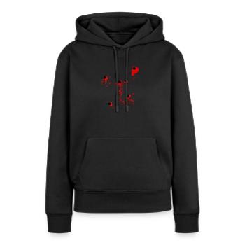 On m'a tiré dessus !! - Sweat à capuche Premium bio Femme - noir - Devant - Julia (174cm)