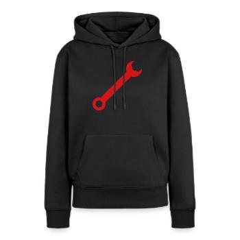 Schraubenschlüssel 3 - Frauen Premium Bio Hoodie - Schwarz - Vorne - Julia (174cm)
