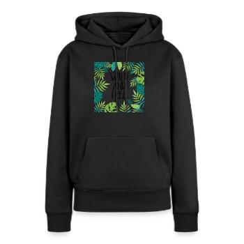 Sauvage et gratuit - Sweat à capuche Premium bio Femme - noir - Devant - Julia (174cm)