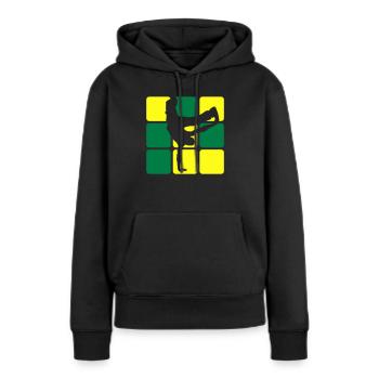 BREAKDANCE 2C 1 - Frauen Premium Bio Hoodie - Schwarz - Vorne - Julia (174cm)