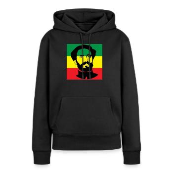 Reggae - Sweat à capuche Premium bio Femme - noir - Devant - Julia (174cm)