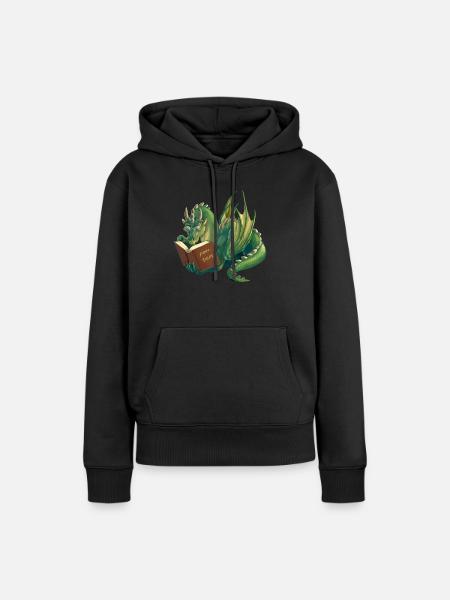 reading dragon - Women’s Premium Organic Hoodie - black