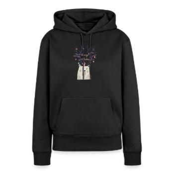 bearry xmas - Frauen Premium Bio Hoodie - Schwarz - Vorne - Julia (174cm)