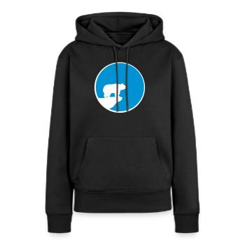 eisbaer braunbaer sonne mond nacht rund kreis klip - Frauen Premium Bio Hoodie - Schwarz - Vorne - Julia (174cm)