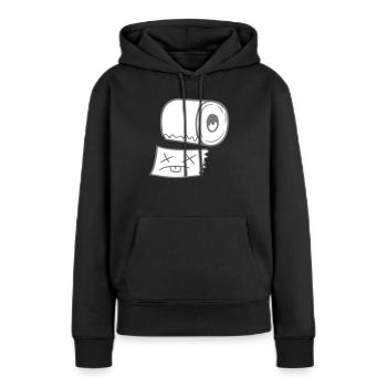 mort visage arraché stueck toilettes papier toilette - Sweat à capuche Premium bio Femme - noir - Devant - Julia (174cm)
