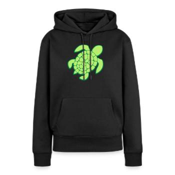 Clipart design tortue de mer - Sweat à capuche Premium bio Femme - noir - Devant - Julia (174cm)