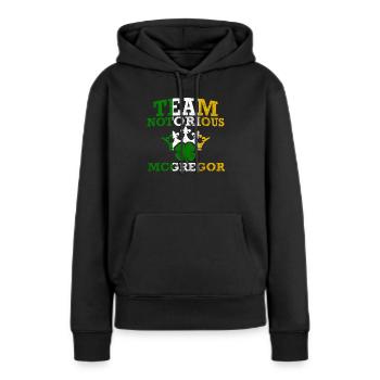 le tristement célèbre - Sweat à capuche Premium bio Femme - noir - Devant - Julia (174cm)