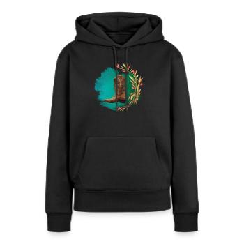 Western Classic - Sweat à capuche Premium bio Femme - noir - Devant - Julia (174cm)