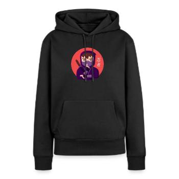 Purple Ninja Ninjutsu - Sweat à capuche Premium bio Femme - noir - Devant - Julia (174cm)