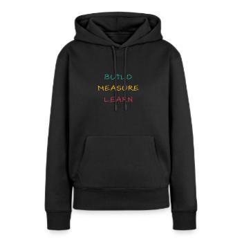 Construire Mesurer Apprendre - Sweat à capuche Premium bio Femme - noir - Devant - Julia (174cm)
