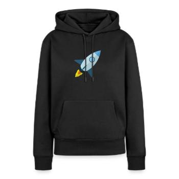 fusée - Sweat à capuche Premium bio Femme - noir - Devant - Julia (174cm)