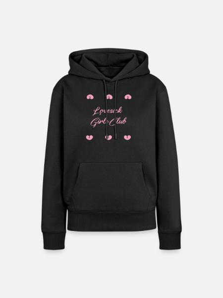 Lovesick girls club - Sweat à capuche Premium bio Femme - noir