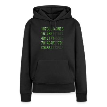 L’intelligence est la capacité de s’adapter au changement - Sweat à capuche Premium bio Femme - noir - Devant - Julia (174cm)