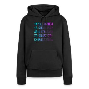 L’intelligence est la capacité de s’adapter au changement - Sweat à capuche Premium bio Femme - noir - Devant - Julia (174cm)