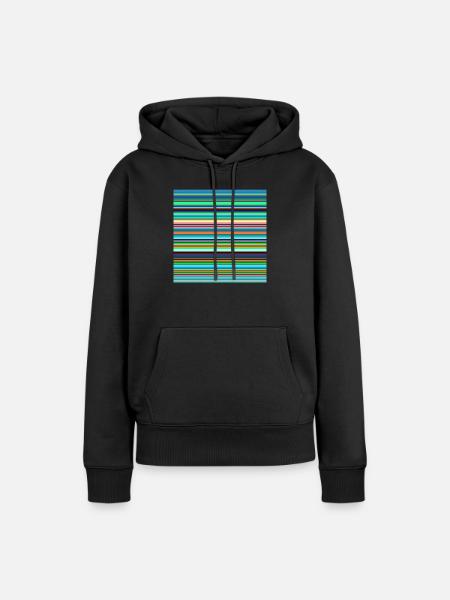 Streifenmuster 270421 - Frauen Premium Bio Hoodie - Schwarz