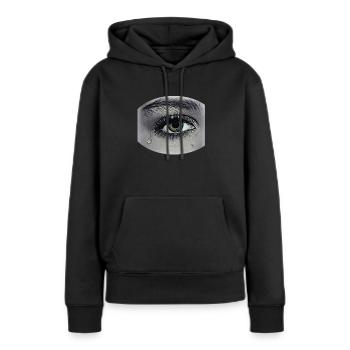 Trauer Liebe Tränen Auge Sehnsucht Traurig - Frauen Premium Bio Hoodie - Schwarz - Vorne - Julia (174cm)