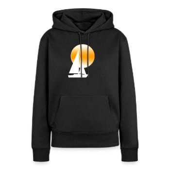 Voile - Sweat à capuche Premium bio Femme - noir - Devant - Julia (174cm)