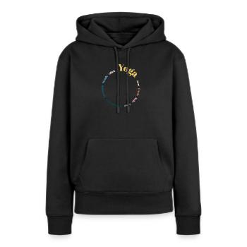 Yoga Kreis bunt - Frauen Premium Bio Hoodie - Schwarz - Vorne - Julia (174cm)