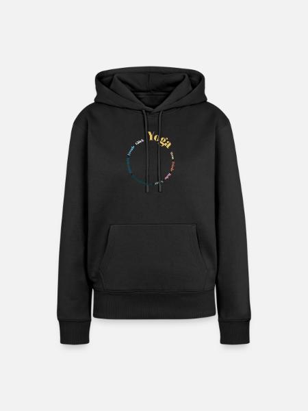 Yoga Kreis bunt - Frauen Premium Bio Hoodie - Schwarz