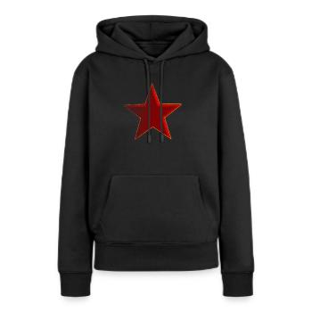 Étoile rouge - Sweat à capuche Premium bio Femme - noir - Devant - Julia (174cm)