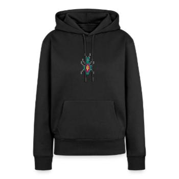 Symbole Maya Amour Éternel Le Tatouage Maquech Beetle - Sweat à capuche Premium bio Femme - noir - Devant - Julia (174cm)