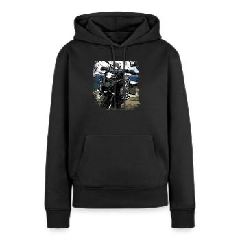 Affiche Moto GS - Sweat à capuche Premium bio Femme - noir - Devant - Julia (174cm)