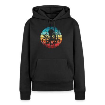poulpes poulpes calmars - Sweat à capuche Premium bio Femme - noir - Devant - Julia (174cm)
