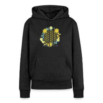 Illumine ta vie - Sweat à capuche Premium bio Femme - noir - Devant - Julia (174cm)