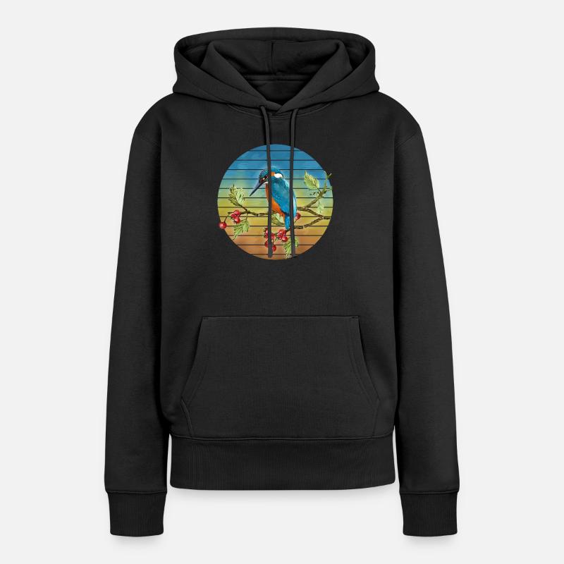 Oiseau coloré - Sweat à capuche Premium bio Femme - noir