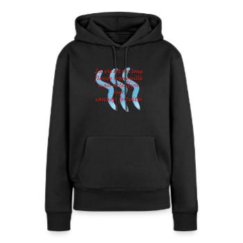 La vie est un long Fleuve tranquille - Sweat à capuche Premium bio Femme - noir - Devant - Julia (174cm)
