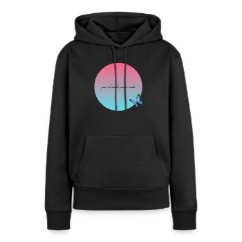 you decide your vibe - Frauen Premium Bio Hoodie - Schwarz - Vorne - Julia (174cm)
