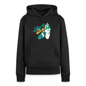 Miami beach - Sweat à capuche Premium bio Femme - noir - Devant - Julia (174cm)