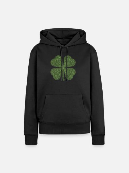 Streak of lucky - Cloverleaf - Lucky Gift Idea - Women’s Premium Organic Hoodie - black
