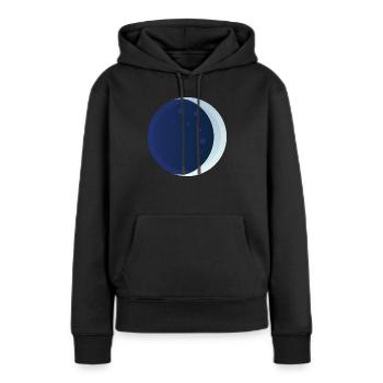 Éclipse lunaire - Sweat à capuche Premium bio Femme - noir - Devant - Julia (174cm)