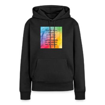 Sturm - Frauen Premium Bio Hoodie - Schwarz - Vorne - Julia (174cm)