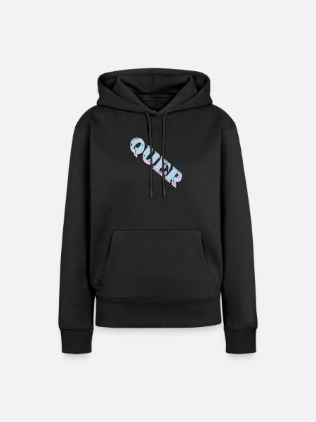 QUER - Frauen Premium Bio Hoodie - Schwarz